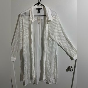 Ashley Stewart shirt, sheer/see thru sleeves, sz 18/20
